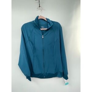 Cherokee Infinity Scrub Jacket Women's XL Caribbean Blue Full Zip Medical NWT